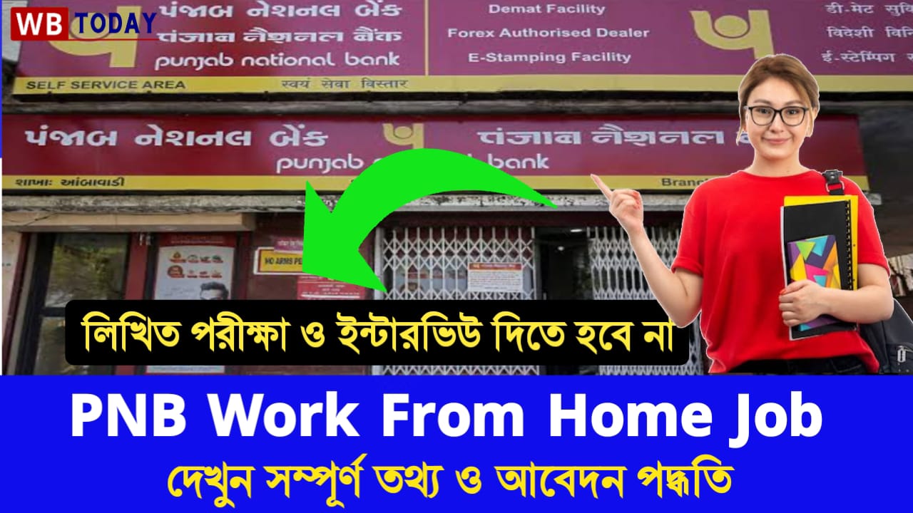 PNB Work Home Job -পাঞ্জাব ন্যাশনাল ব্যাংকে বাড়িতে বসে কাজ করার সুযোগ, দেখুন কিভাবে পাবেন